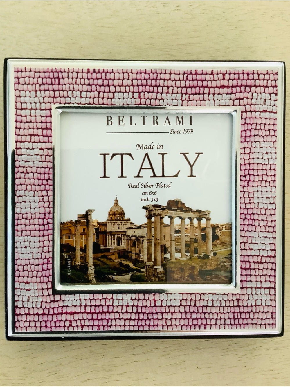Beltrami Italy Pink Silver Plated Picture Frame